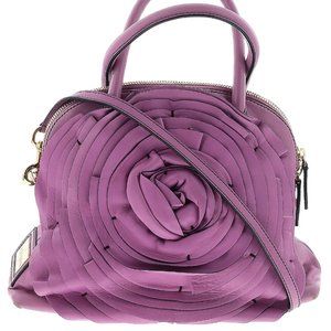 Valentino Fuchsia Leather Petale Rose Dome Satchel